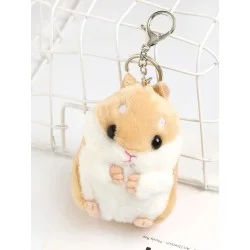 Porte-clés peluche hamster marron