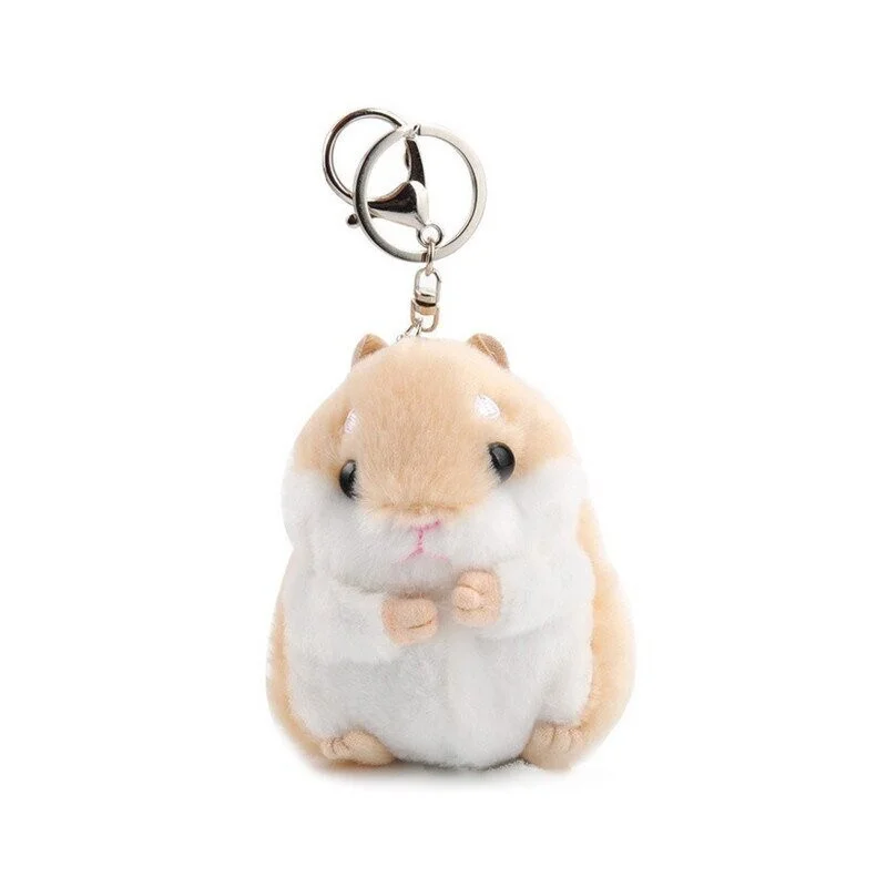 Porte-clés peluche hamster marron