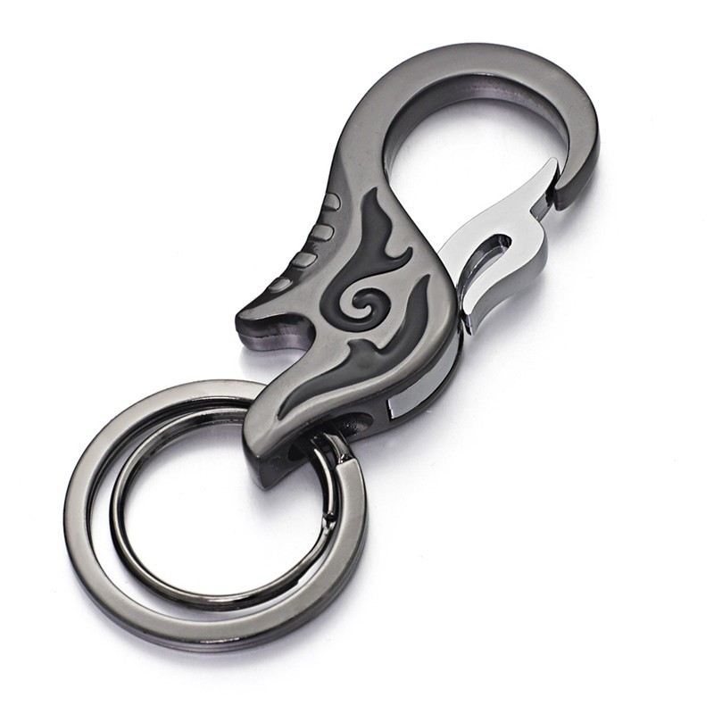 Porte clés mousqueton 37 mm - Argenté vieilli x1 - Perles & Co