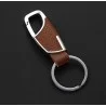 Porte clé mode clip en cuir marron