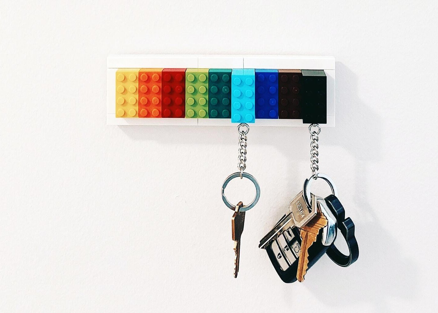Porte-clés avec étagère, autocollant, porte-clés mural sans perçage,  porte-clés
